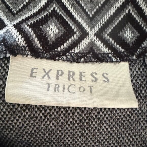 Express Tricot Gray Abstract Geometric Low Waist Mini Wrap Skirt Mod 7/8 - Picture 5 of 6